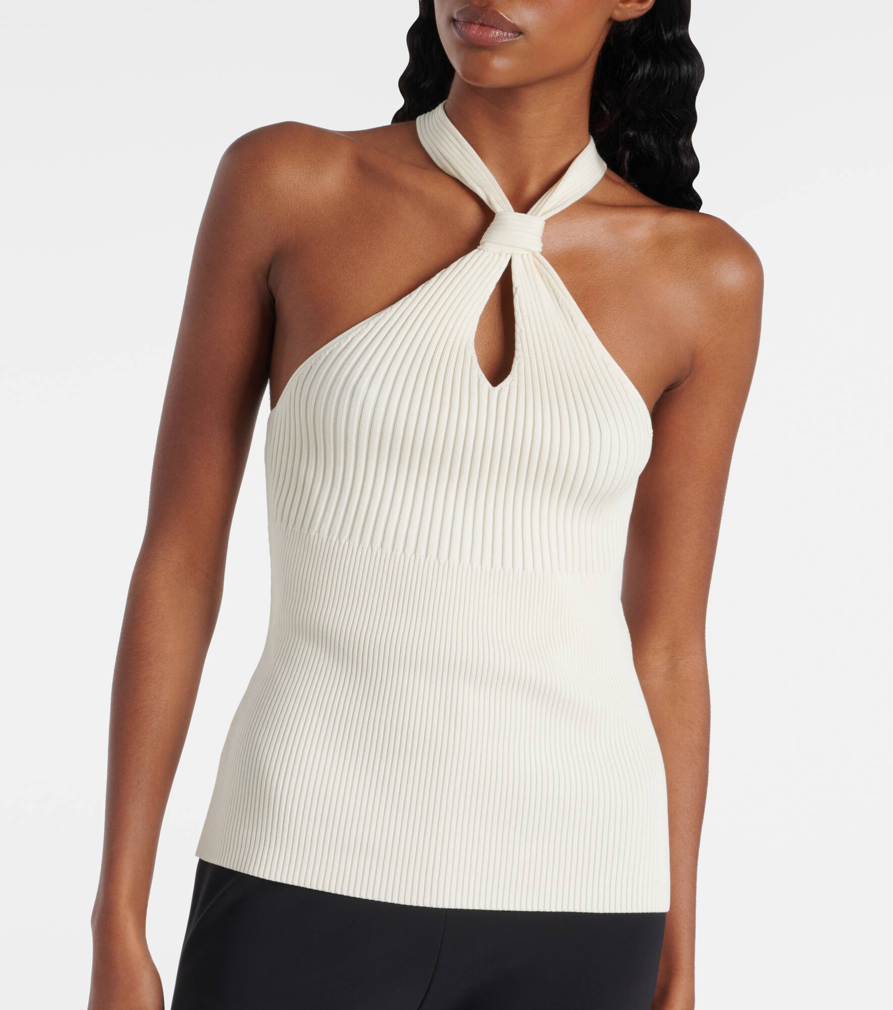 Andrea ribbed-knit halterneck top - 5