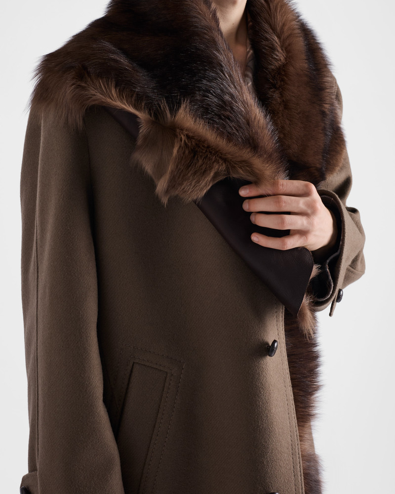 Wool coat with shearling collar 6