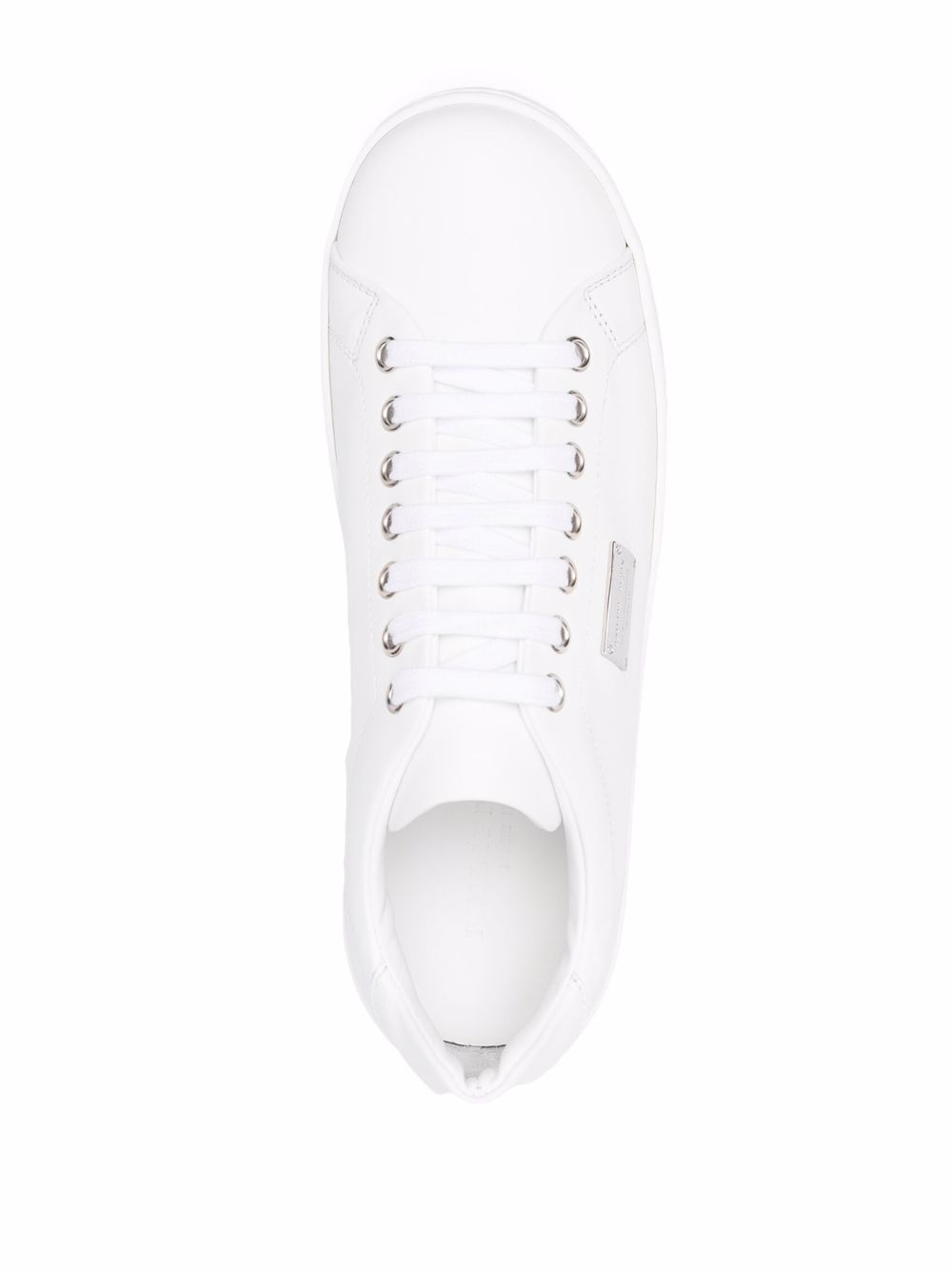 logo-plaque lace-up trainers - 4