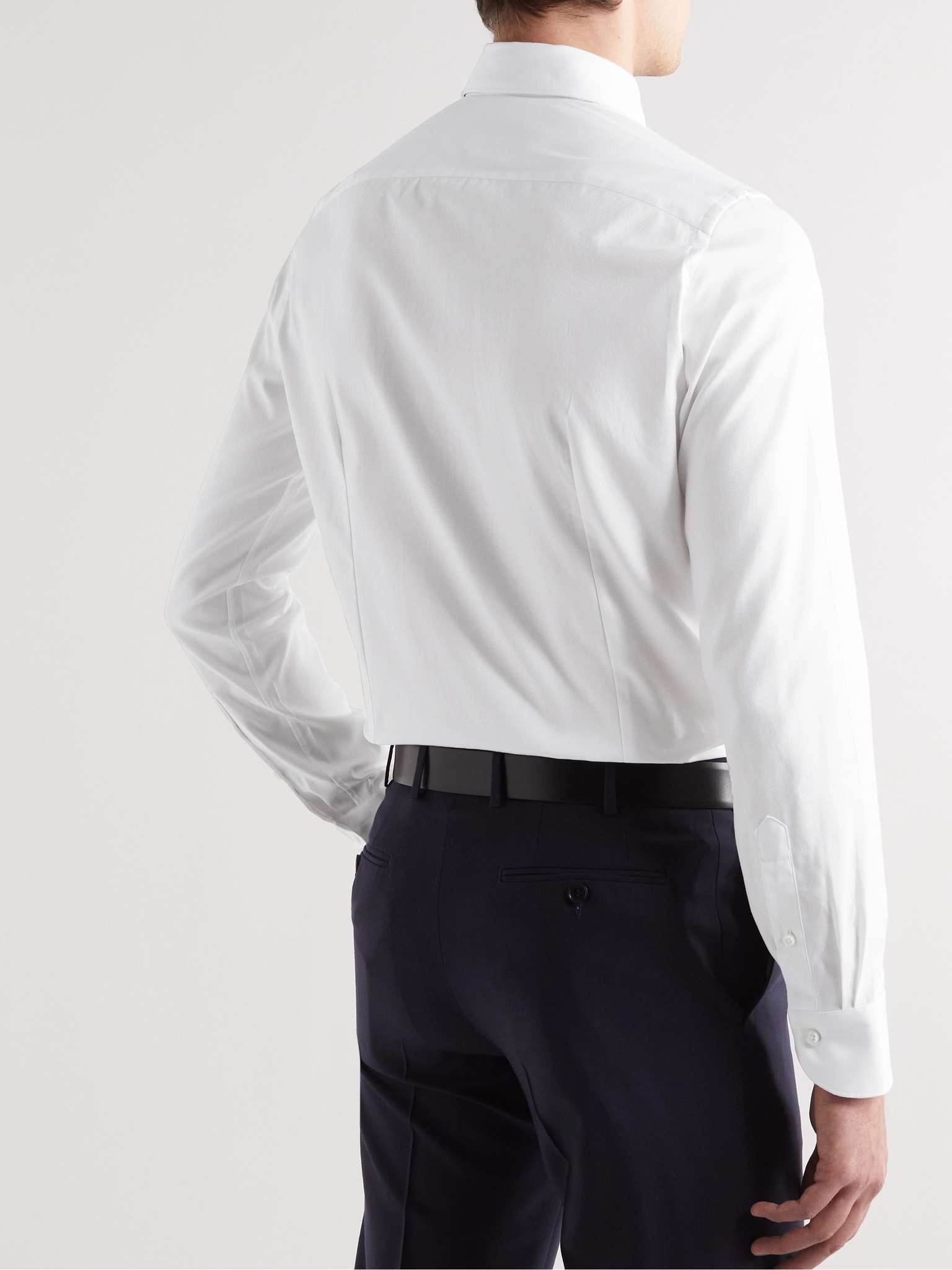 Slim-Fit Textured-Cotton Shirt - 4