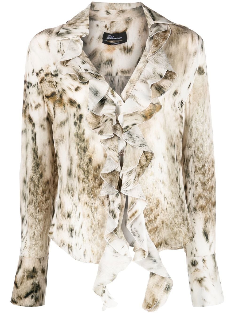 leopard-print silk blouse - 1