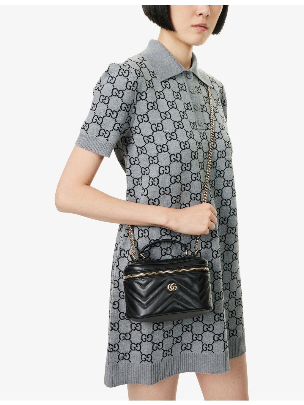 GG Marmont Leather Mini Vanity Shoulder Bag - 2