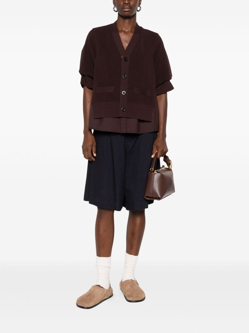 sacai button-front layered cardigan outlook