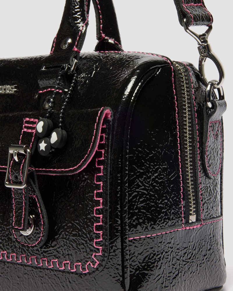 Top Handle Bag Distressed Patent Leather Bag 9