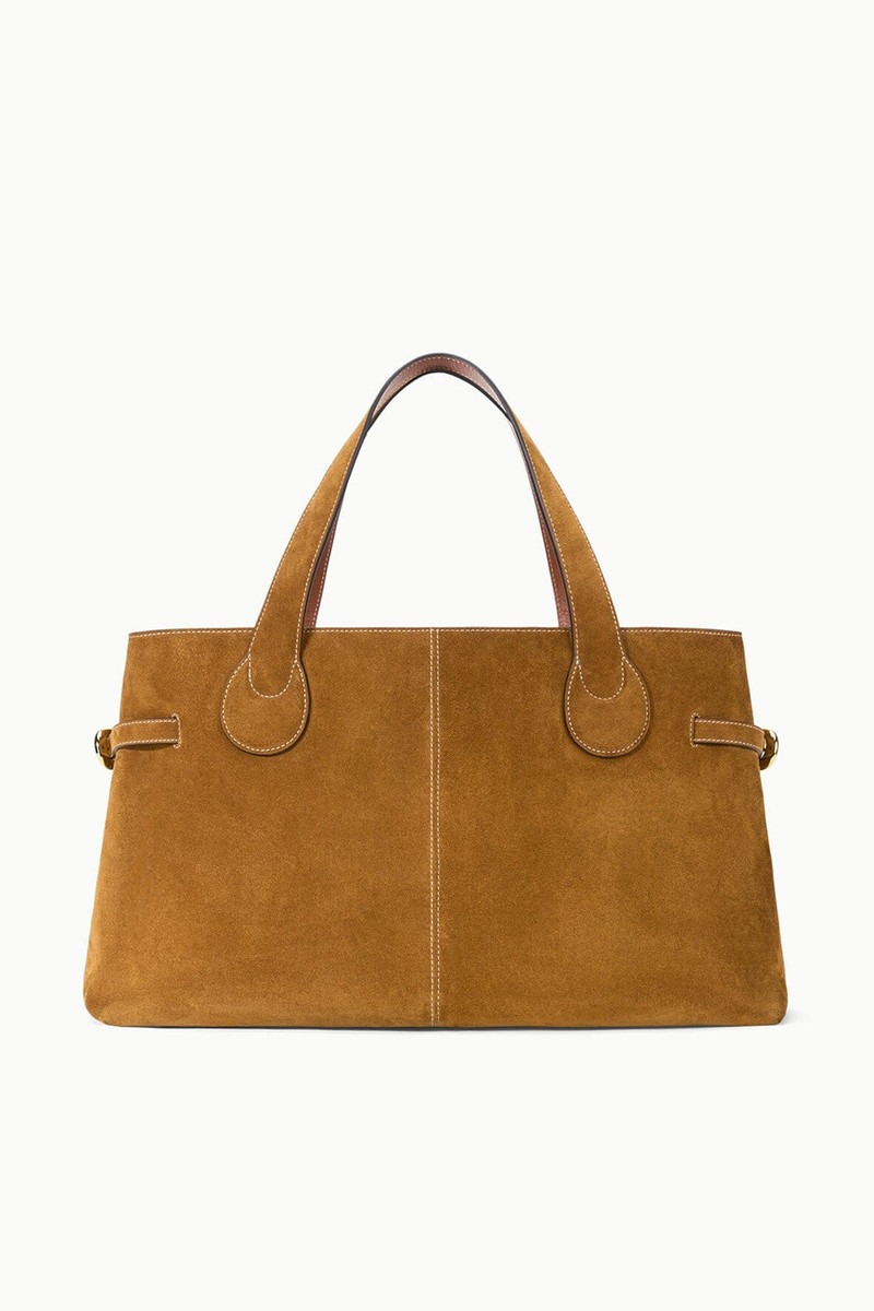 STAUD PIPER TOTE TAN SUEDE 1