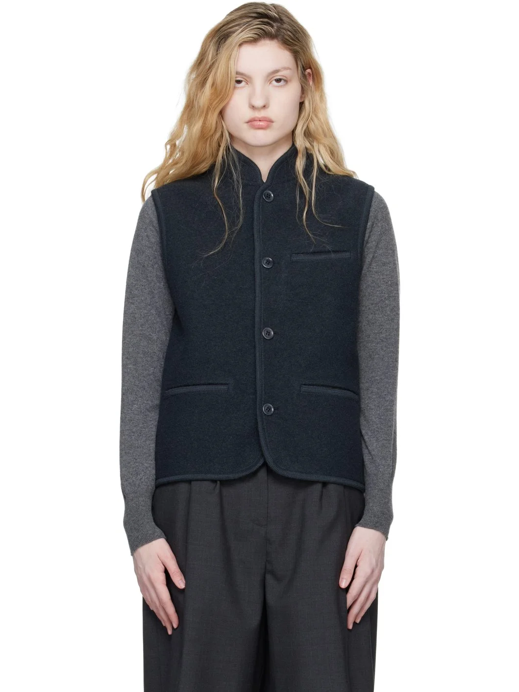 Gray Boxy Walker Vest - 1