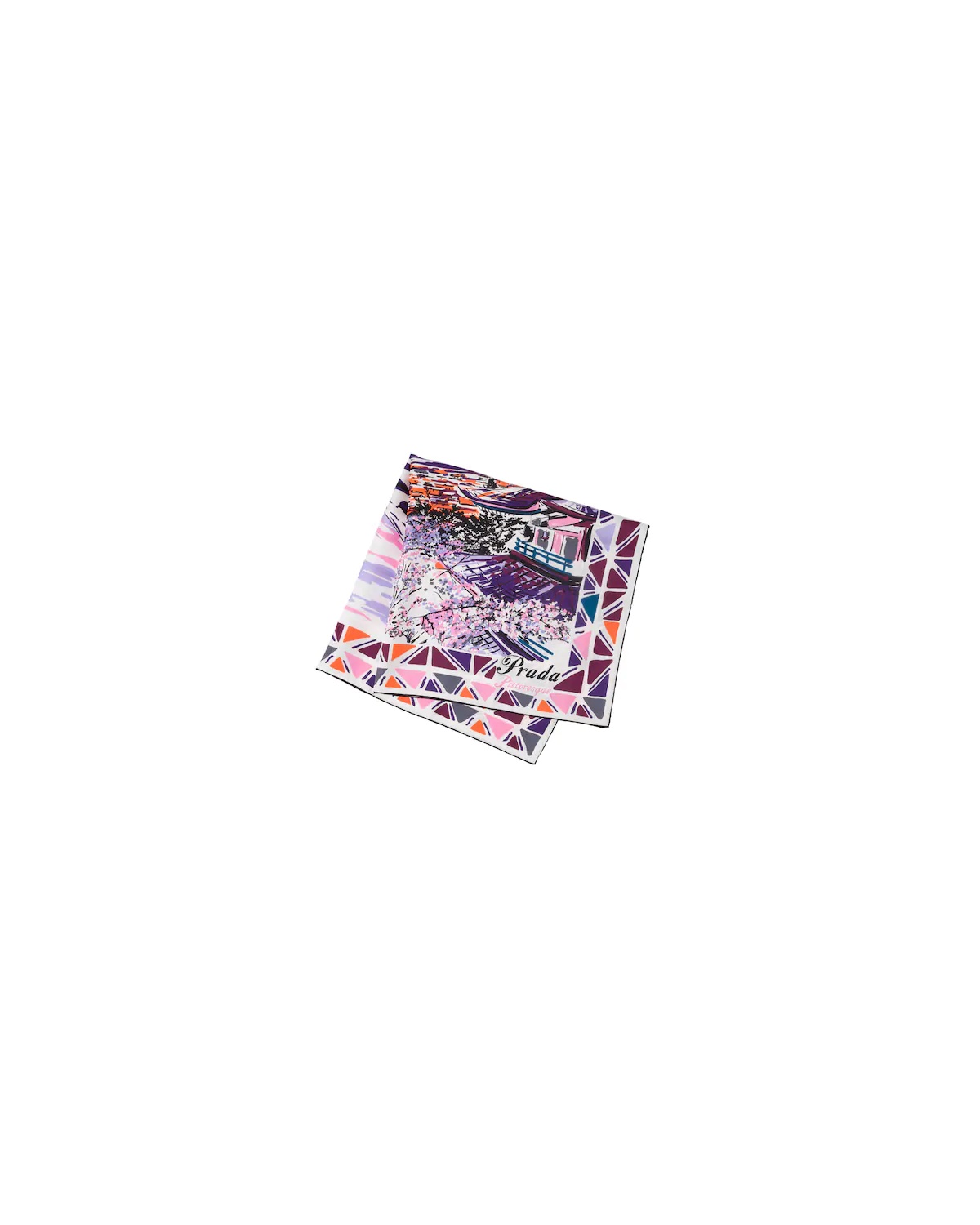 Pittoresque Tokyo printed 90 silk foulard - 1