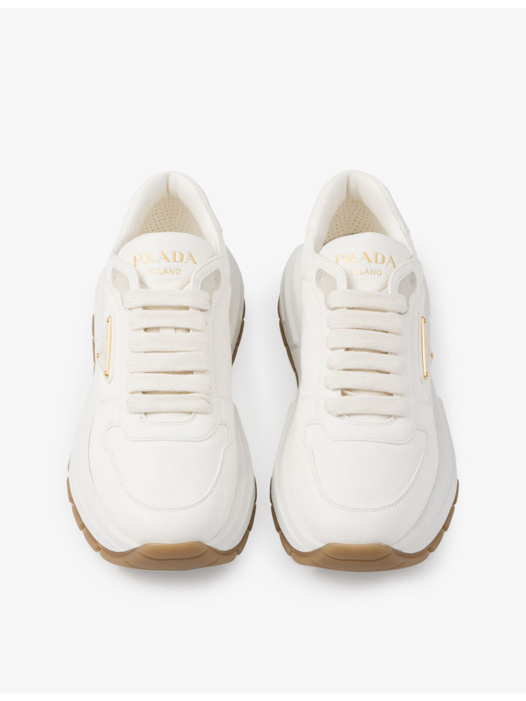 Brand-plaque leather low-top trainers - 2