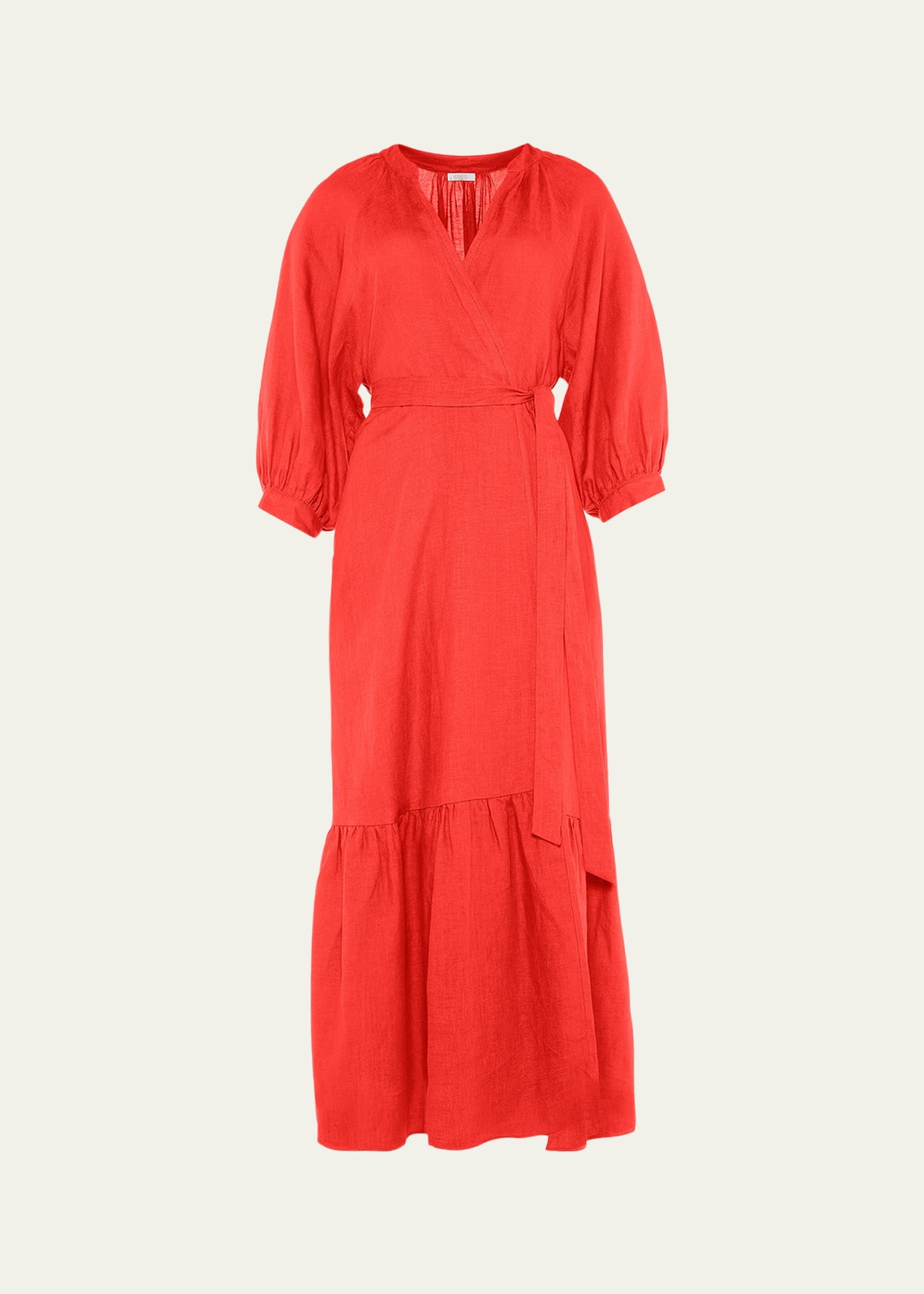 Joie Maxi Linen Wrap Dress - 1