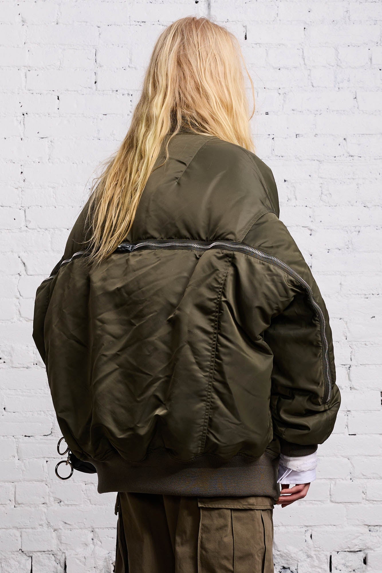 ZIP OUT DOWN BOMBER - OLIVE - 5