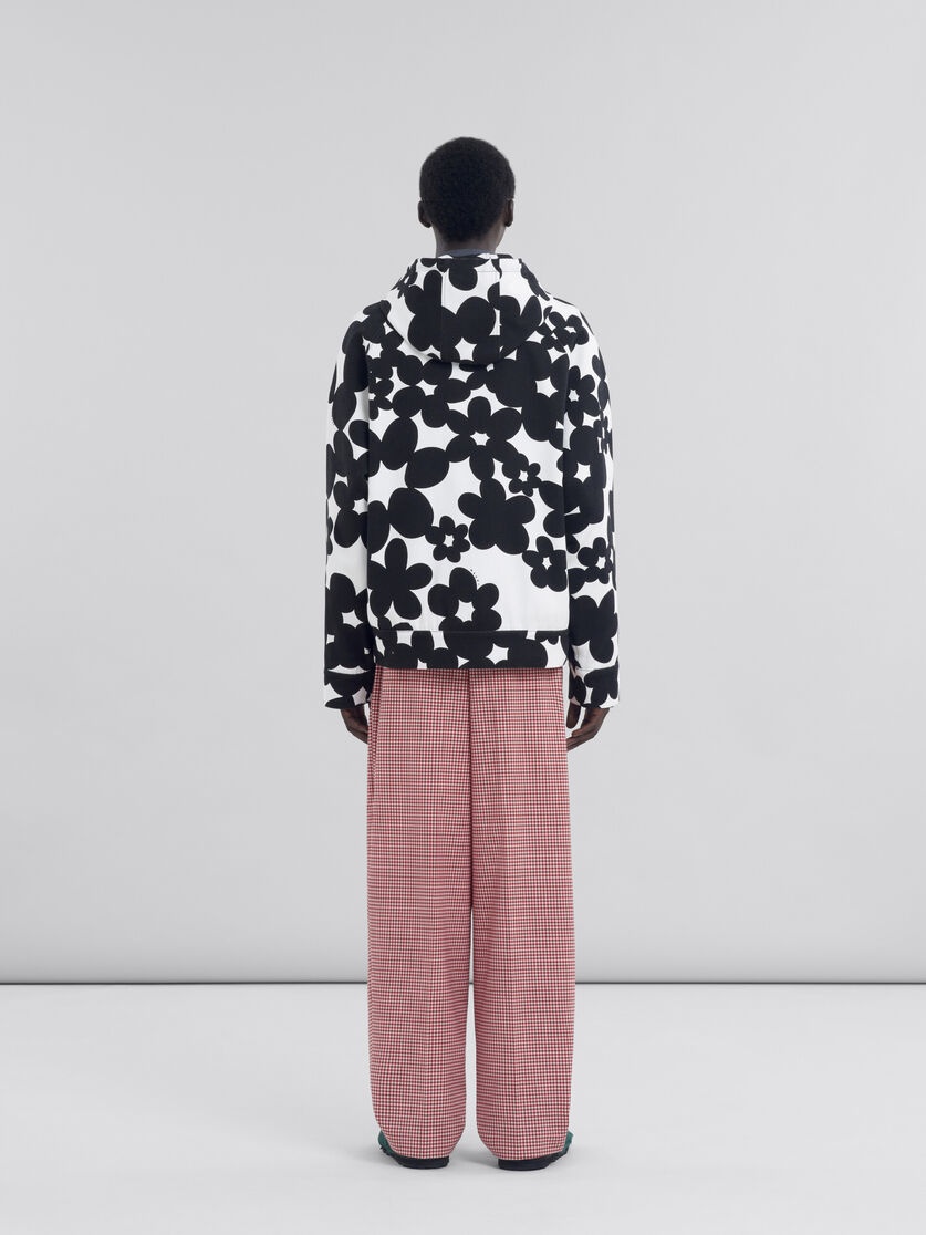 COTTON HOODIE WITH BLACK AND WHITE DILLIES PRINT - 3