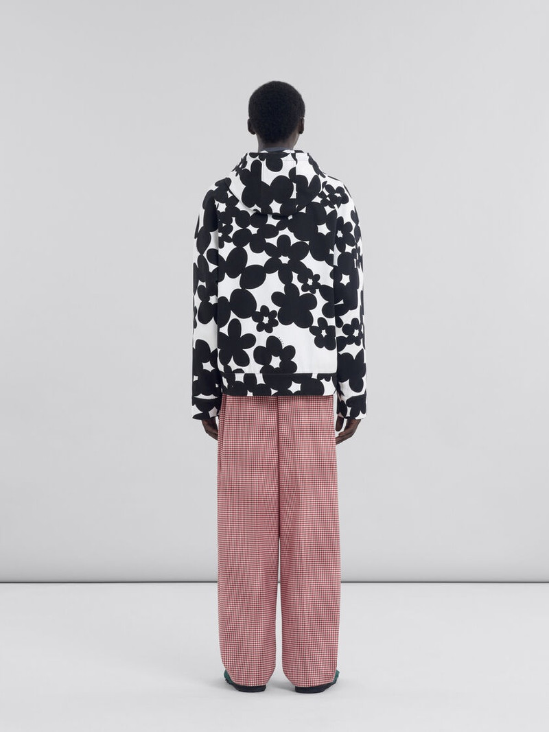 COTTON HOODIE WITH BLACK AND WHITE DILLIES PRINT 3