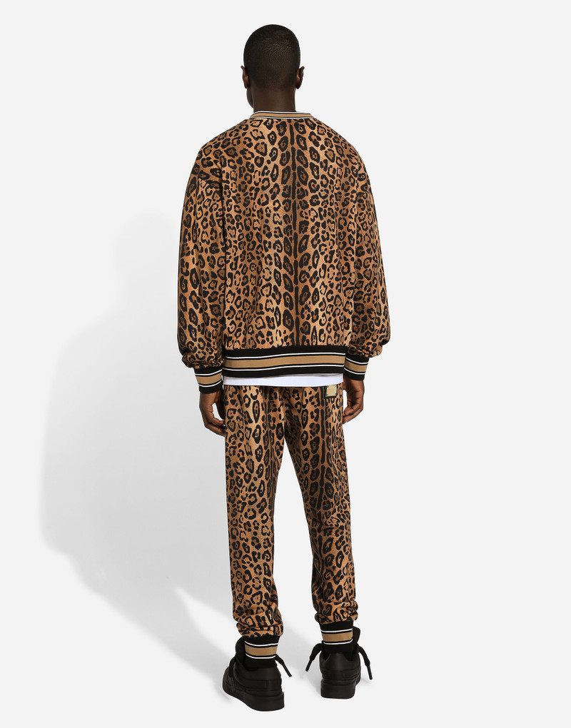 Round-neck sweatshirt with leopard-print Crespo and tag 3