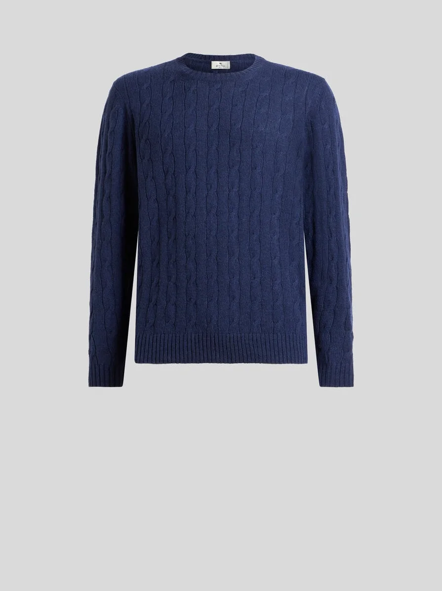 CABLE-KNIT CASHMERE SWEATER - 1