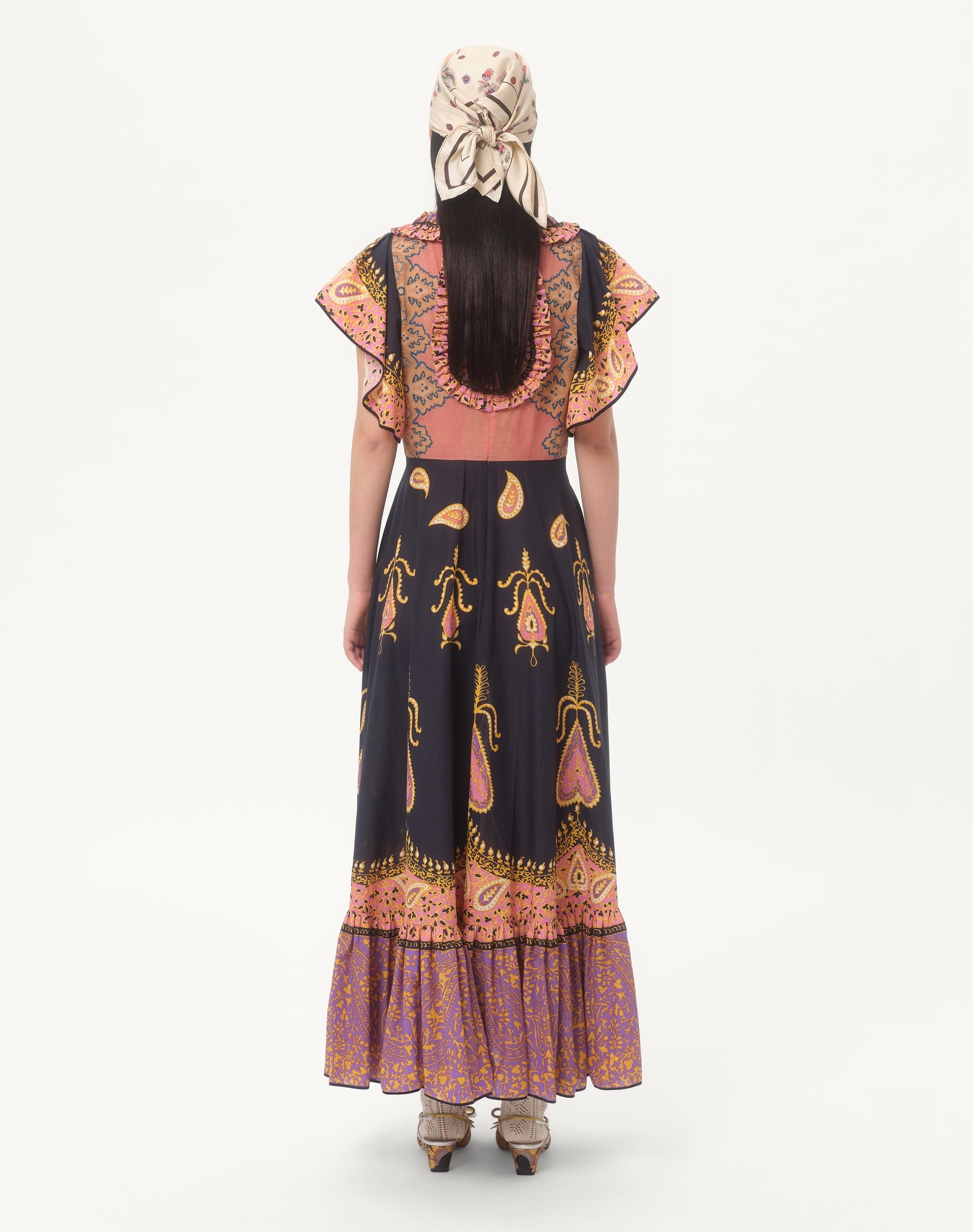MIDI DRESS IN MUSSOLA COTONE MIX STAMPE - 7