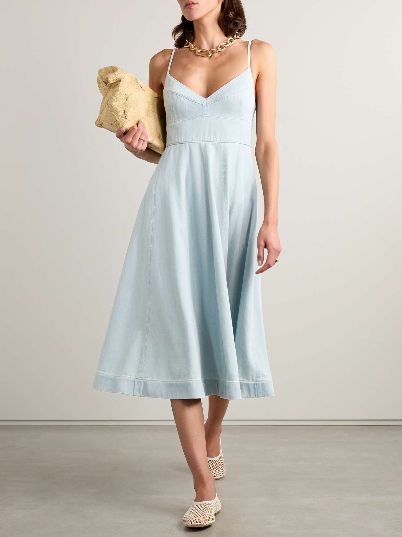 Zimmermann Acacia paneled denim midi dress | netaporter