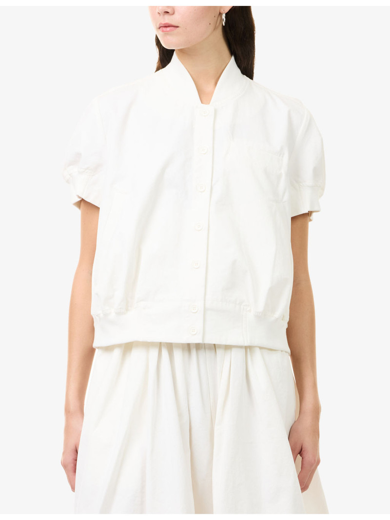 Round-Neck Short-Sleeve Cotton Shirt 3