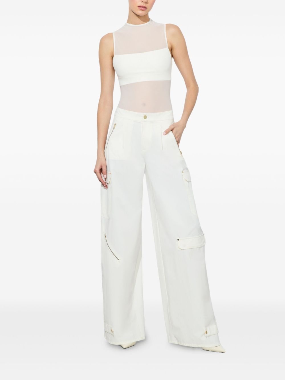 mesh-panelled bodysuit - 2