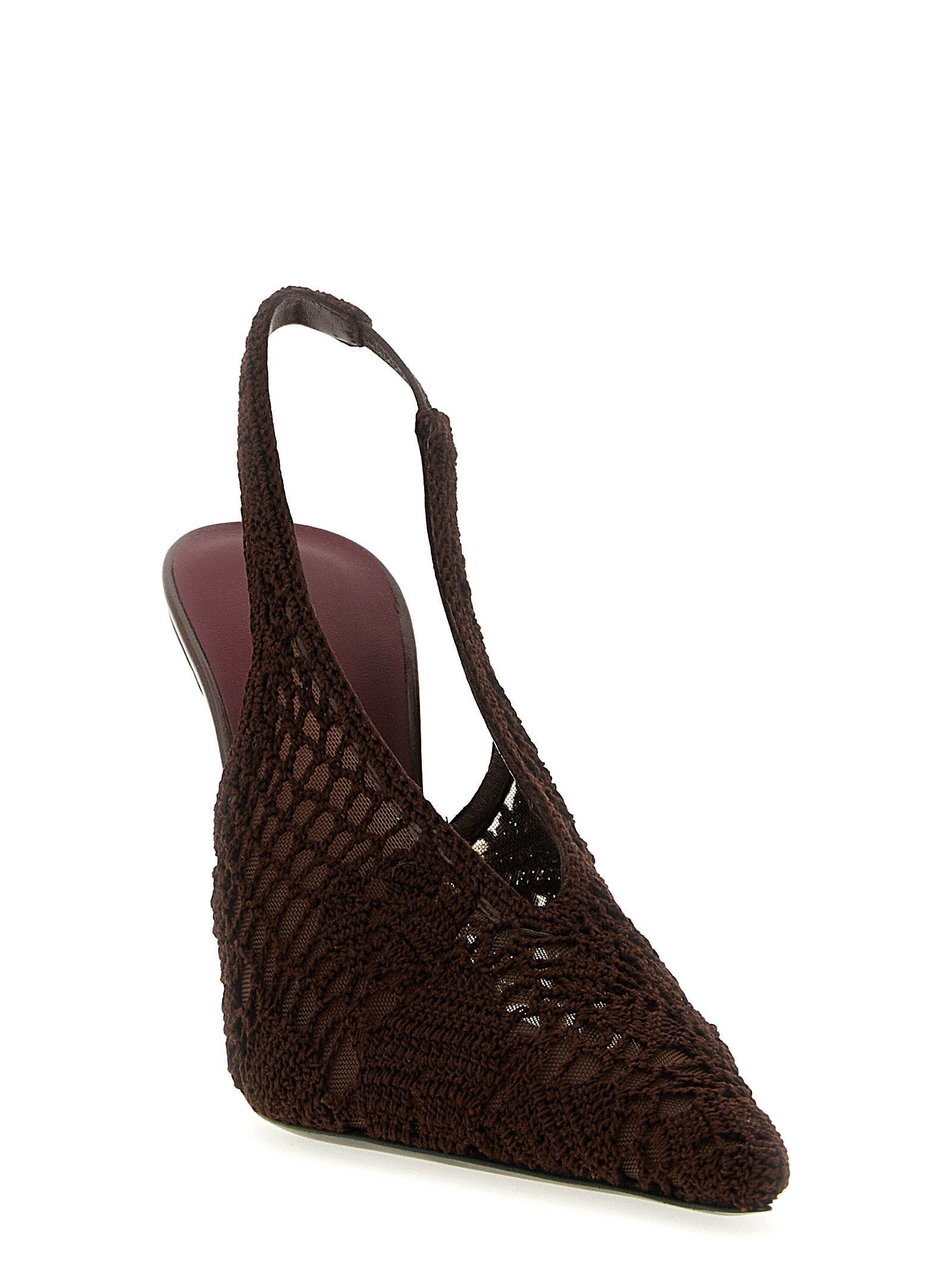 Crochet Slingback Pumps Brown - 2