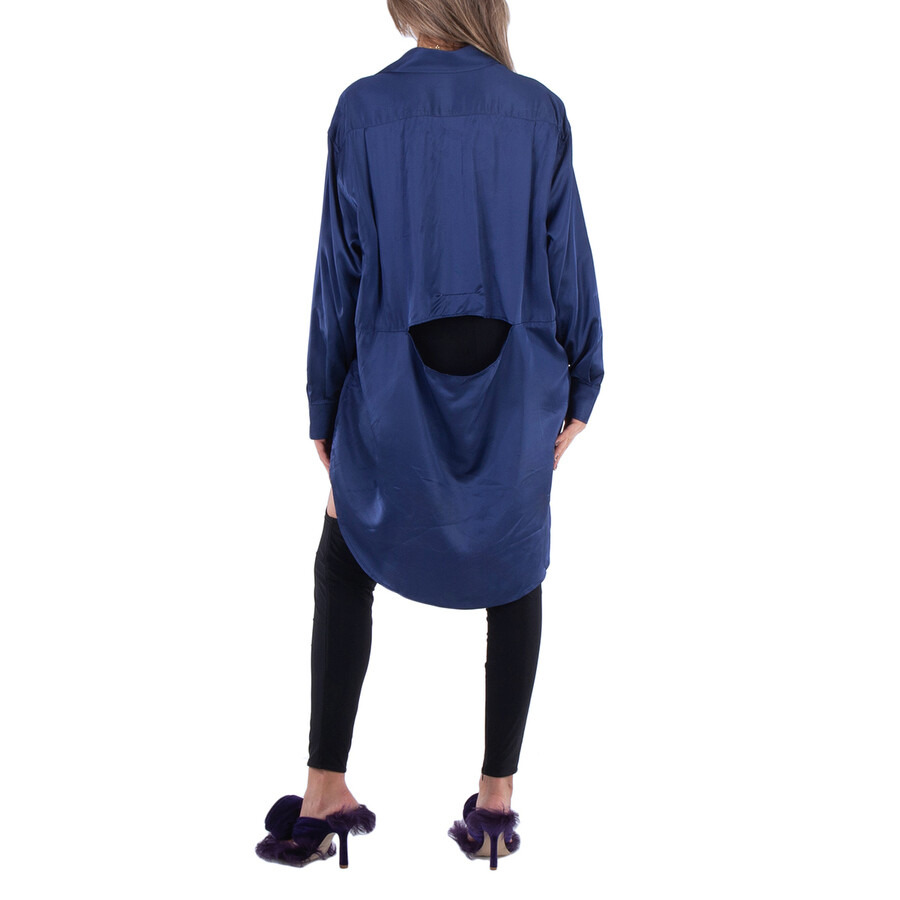 Mm6 Maison Margiela Oversized Satin Cut-Out Shirt - 3