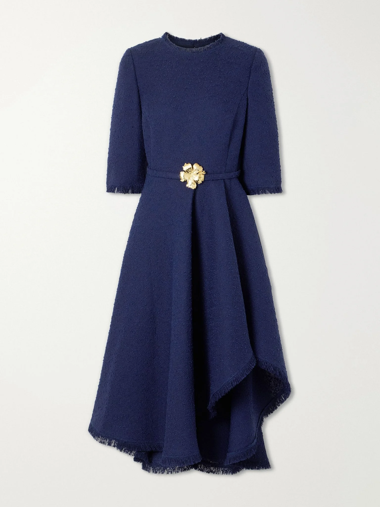 Embellished tweed midi dress Navy - 1