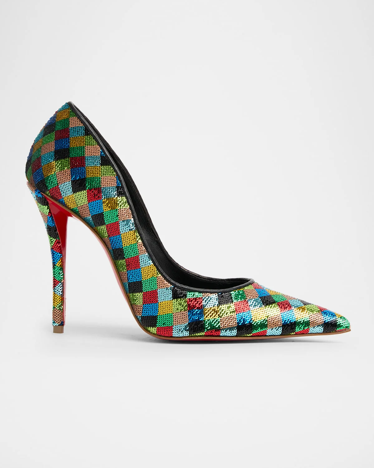 100mm Miss Z Sequined Harlequin Pumps - 1