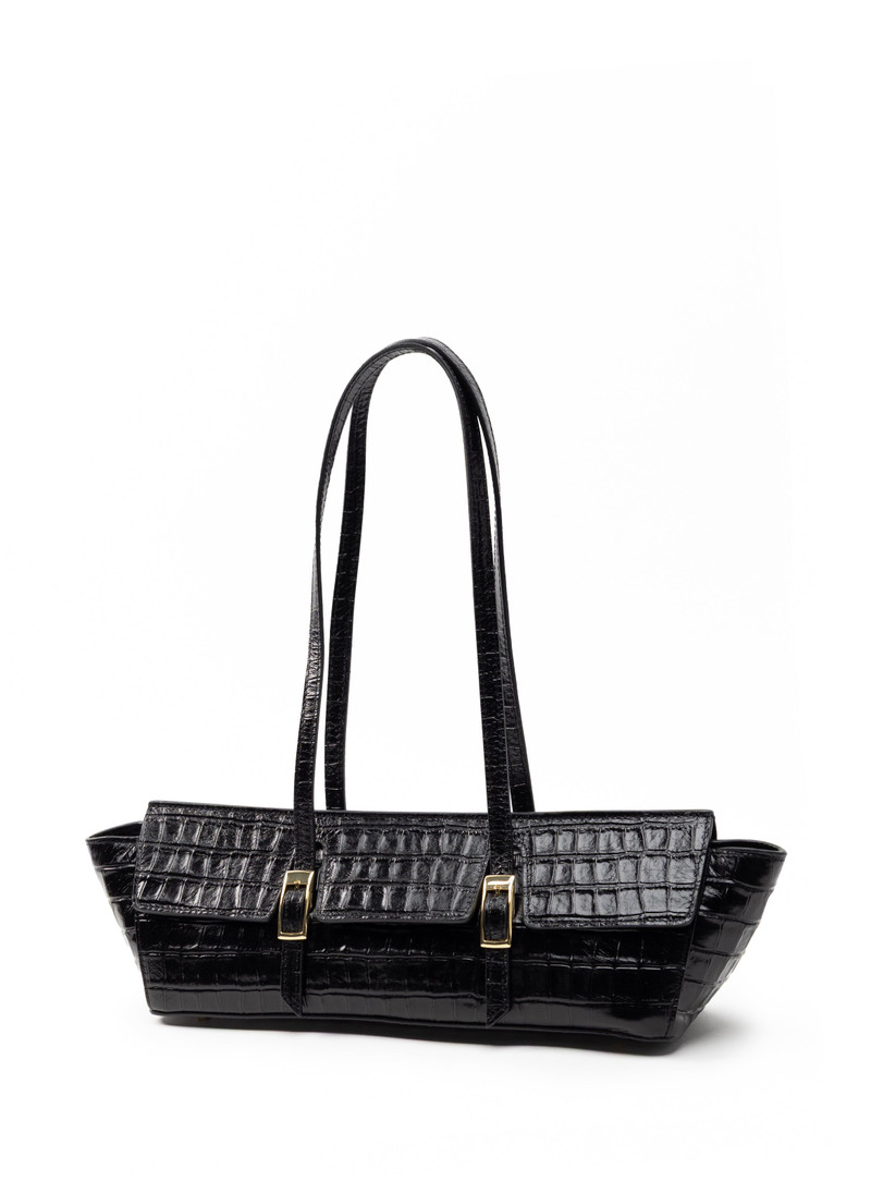 Elleme Le Bateau Croco Embossed Leather Black outlook
