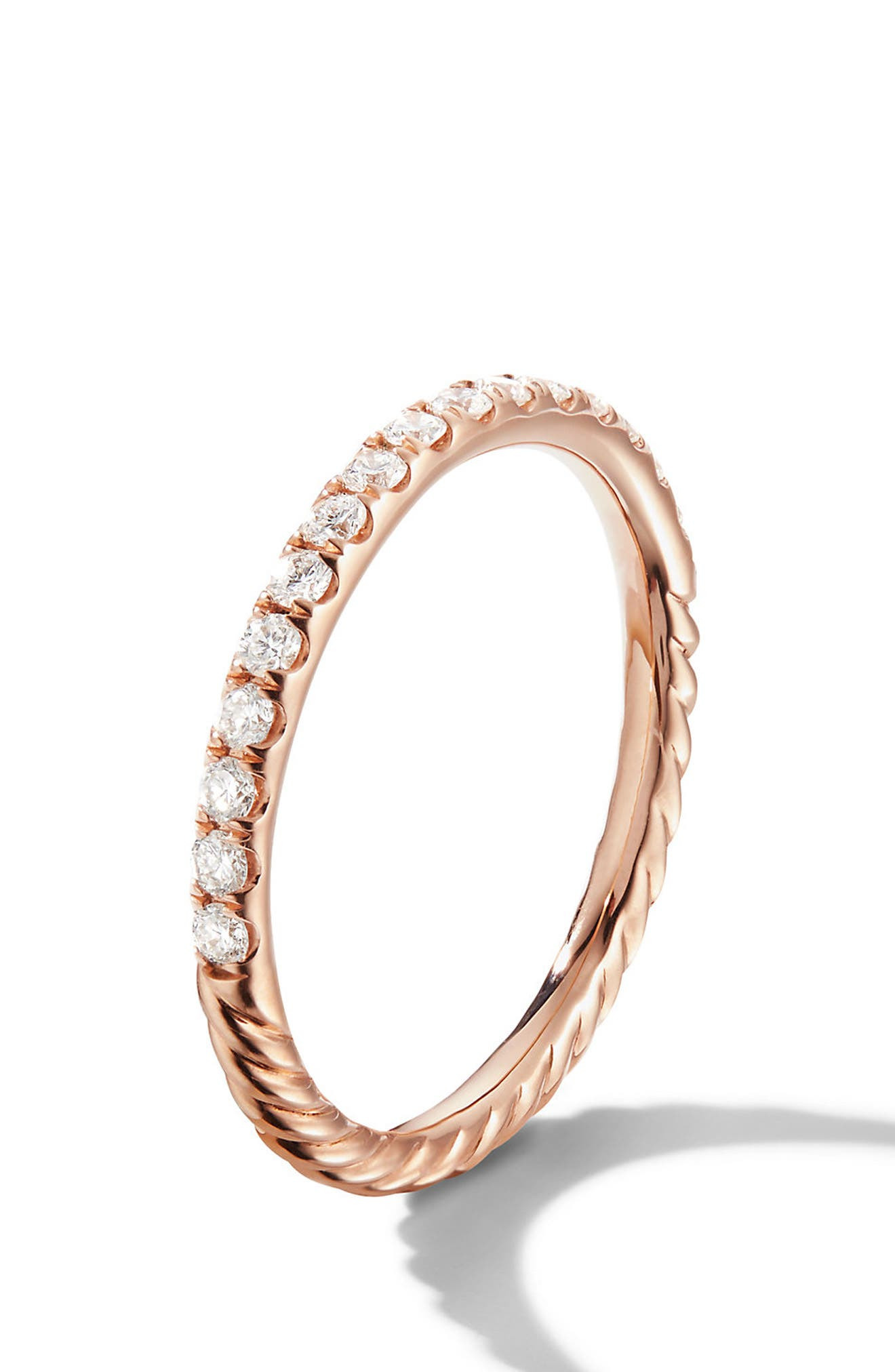 David Yurman Cable Pavé Band Ring with Diamonds in Rose Gold/Diamond at Nordstrom - 5