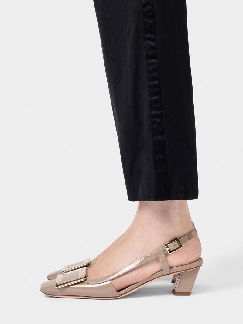 Roger Vivier Belle Vivier Metal Buckle Slingback Pumps in Patent Leather outlook