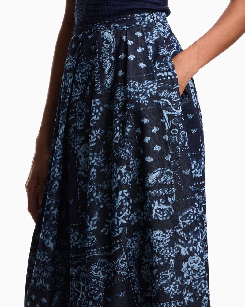BANDANA PRINT CHAMBRAY SKIRT 5