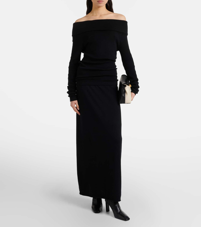 LISA YANG Off-shoulder cotton and cashmere top outlook