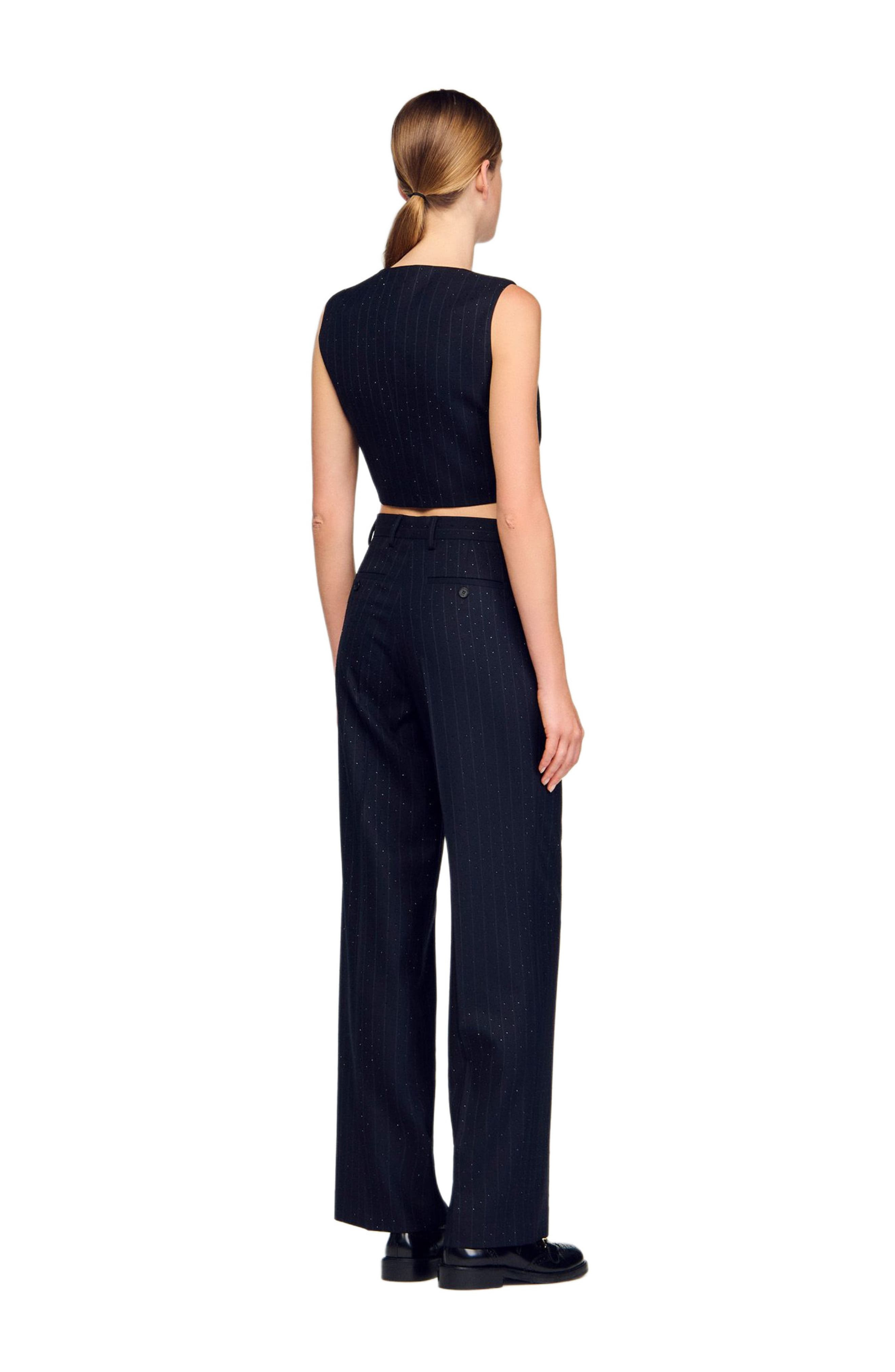 SANDRO Striped rhinestone jacket in Navy Blue at Nordstrom - 2