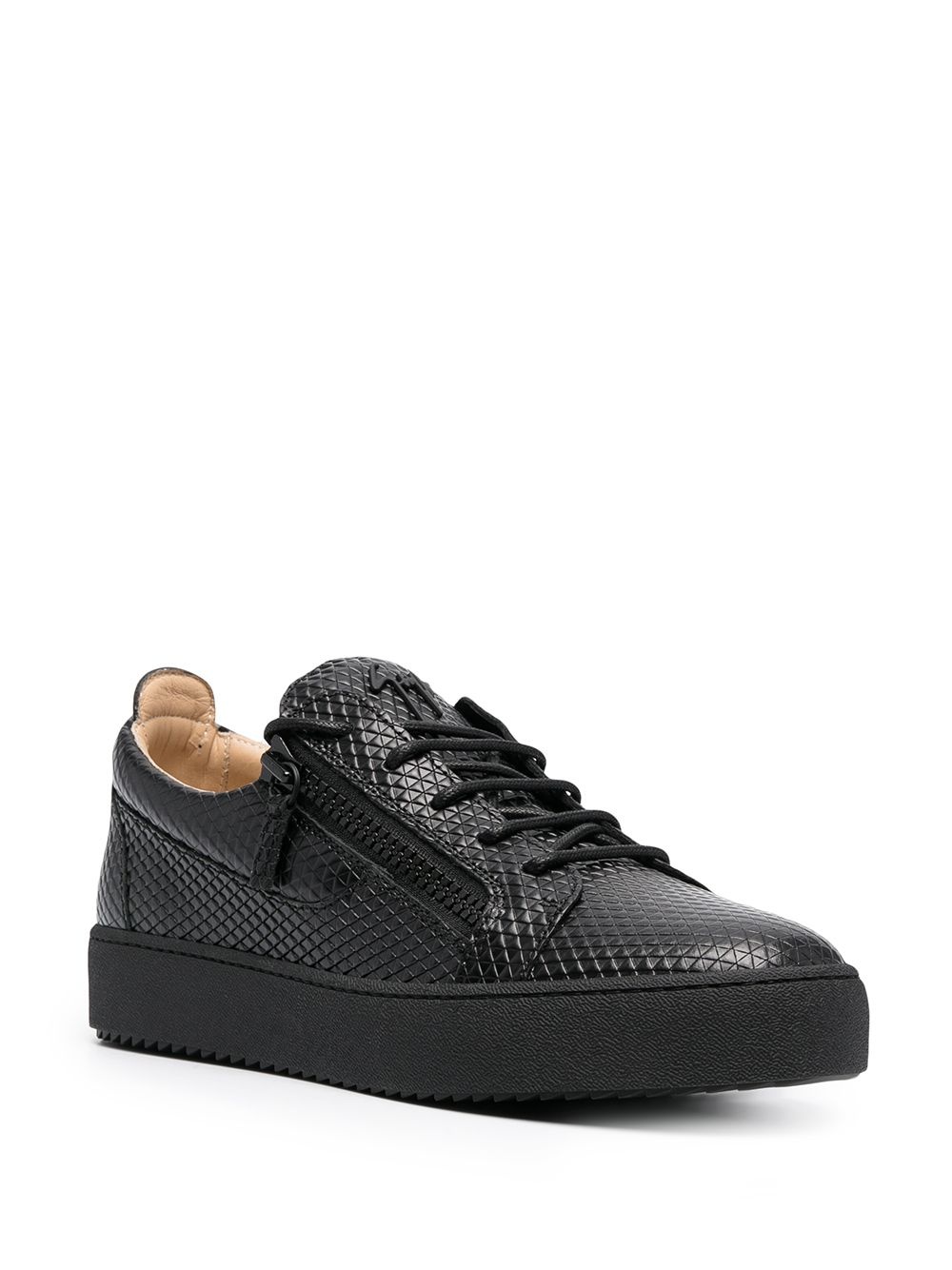 textured low-top sneakers - 2