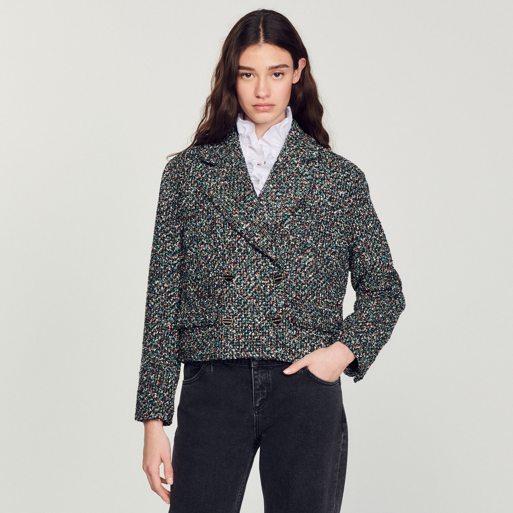 Cropped tweed jacket - 2