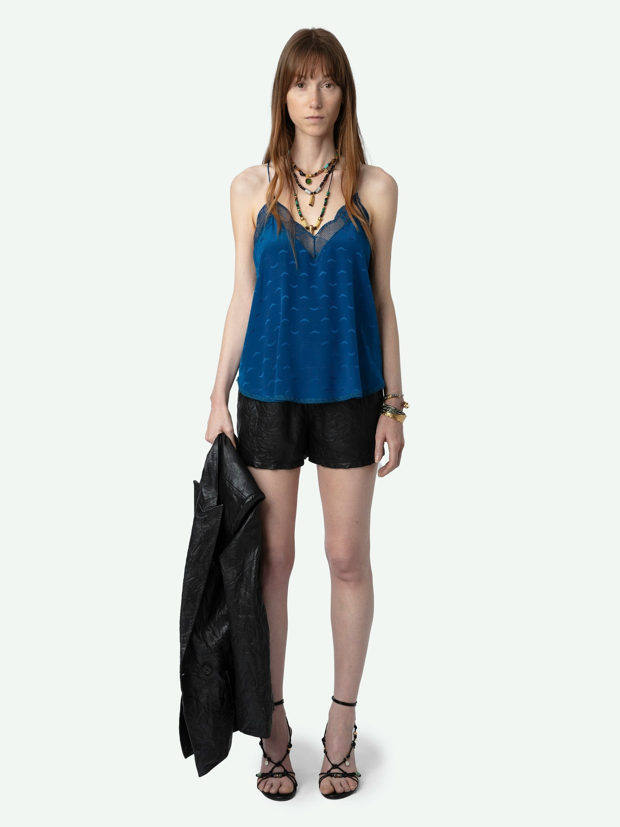 Christy Silk Jacquard Camisole - 2