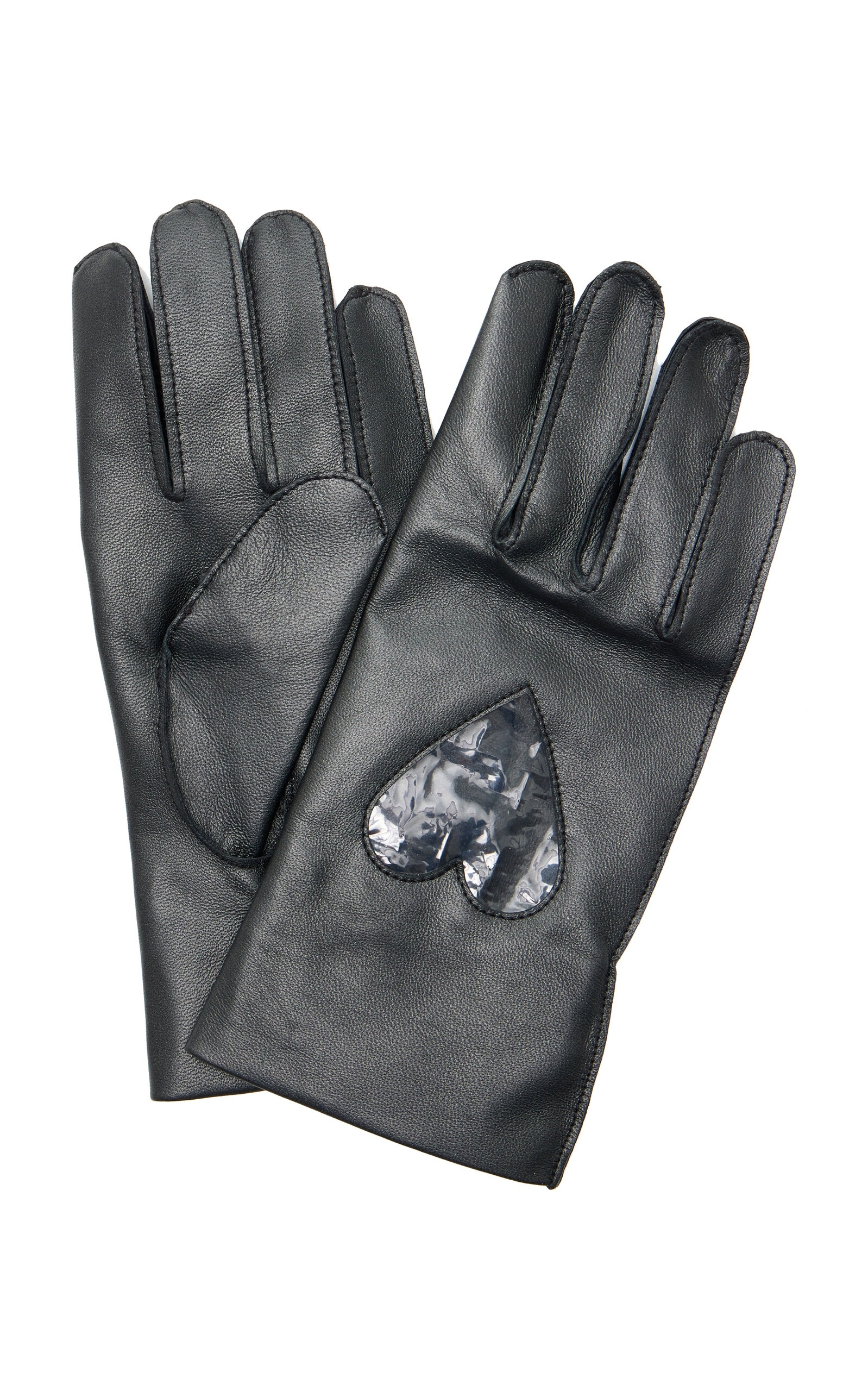 Alove Pearl-Embellished Leather Gloves black - 1