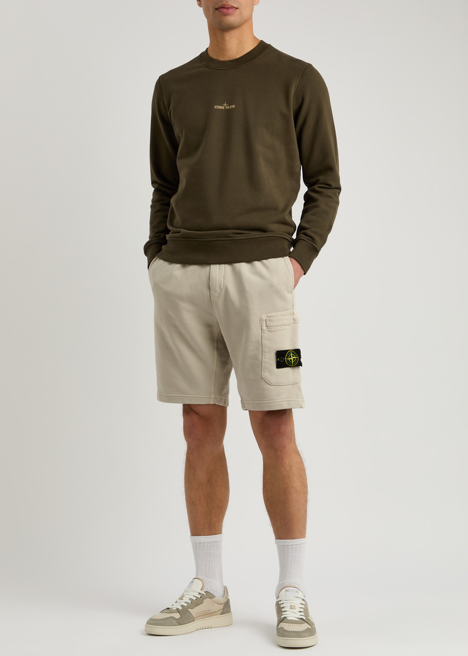 Stone Island Logo Cotton Shorts - 4