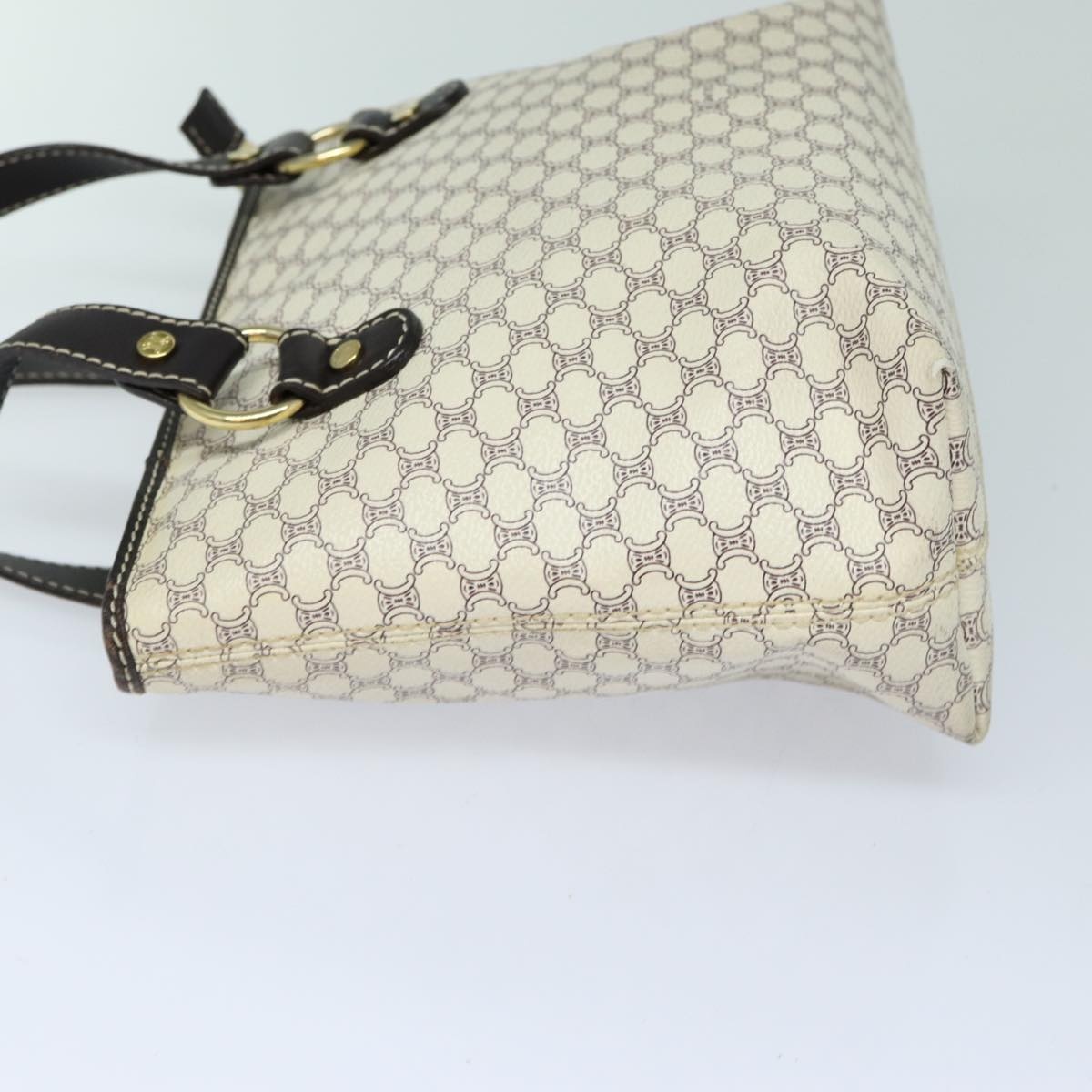 CELINE Macadam Canvas Hand Bag Pvc White - 4