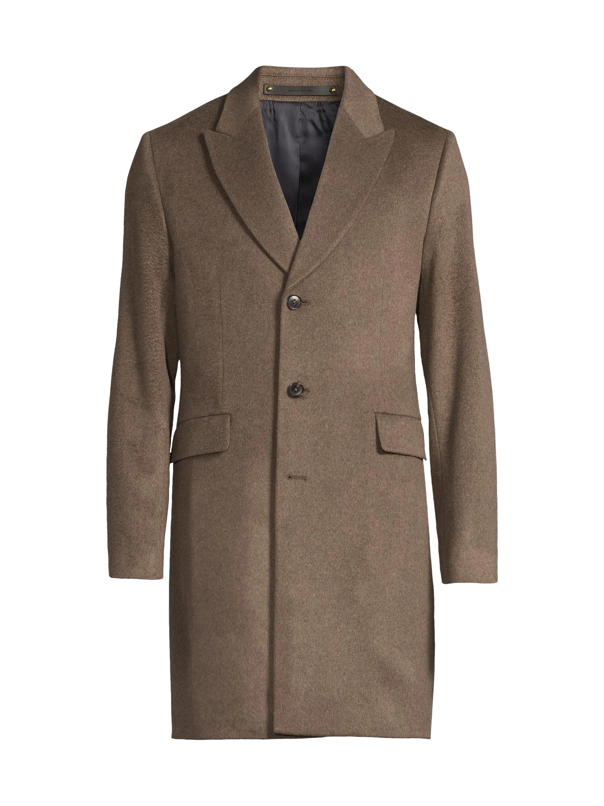 Men's Wool-Cashmere Single-Breasted Overcoat - Taupe - 1
