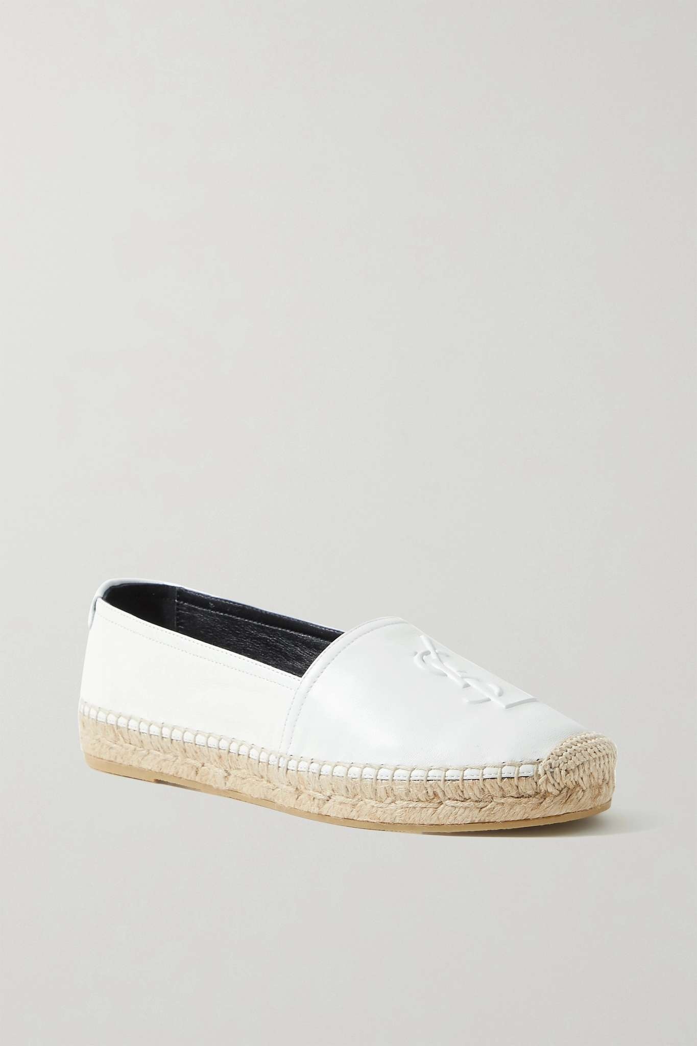 Logo-embossed leather espadrilles - 1