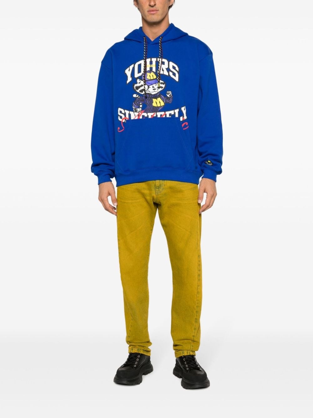 graphic-print cotton hoodie - 2