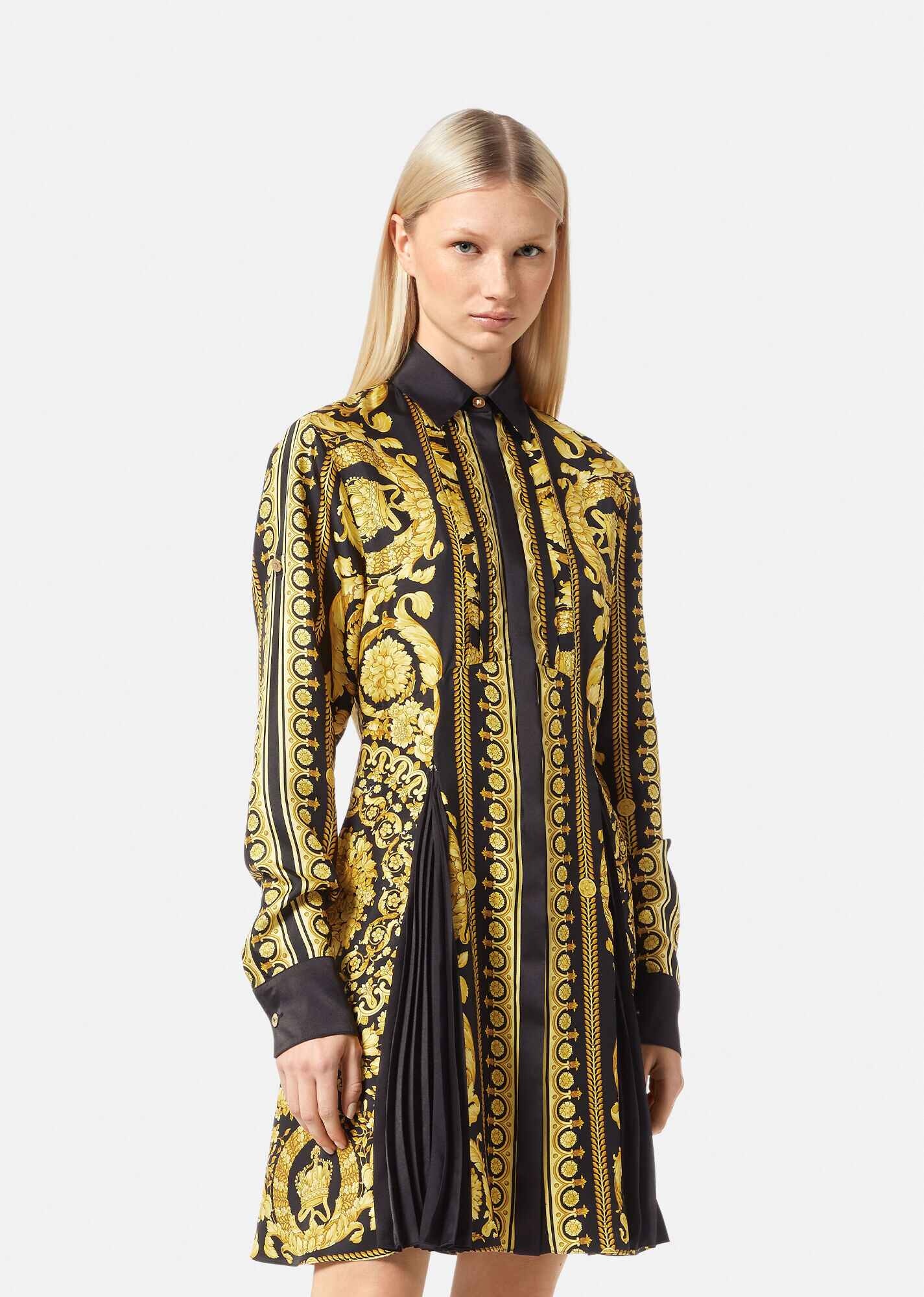 Barocco Silk Shirt Mini Dress