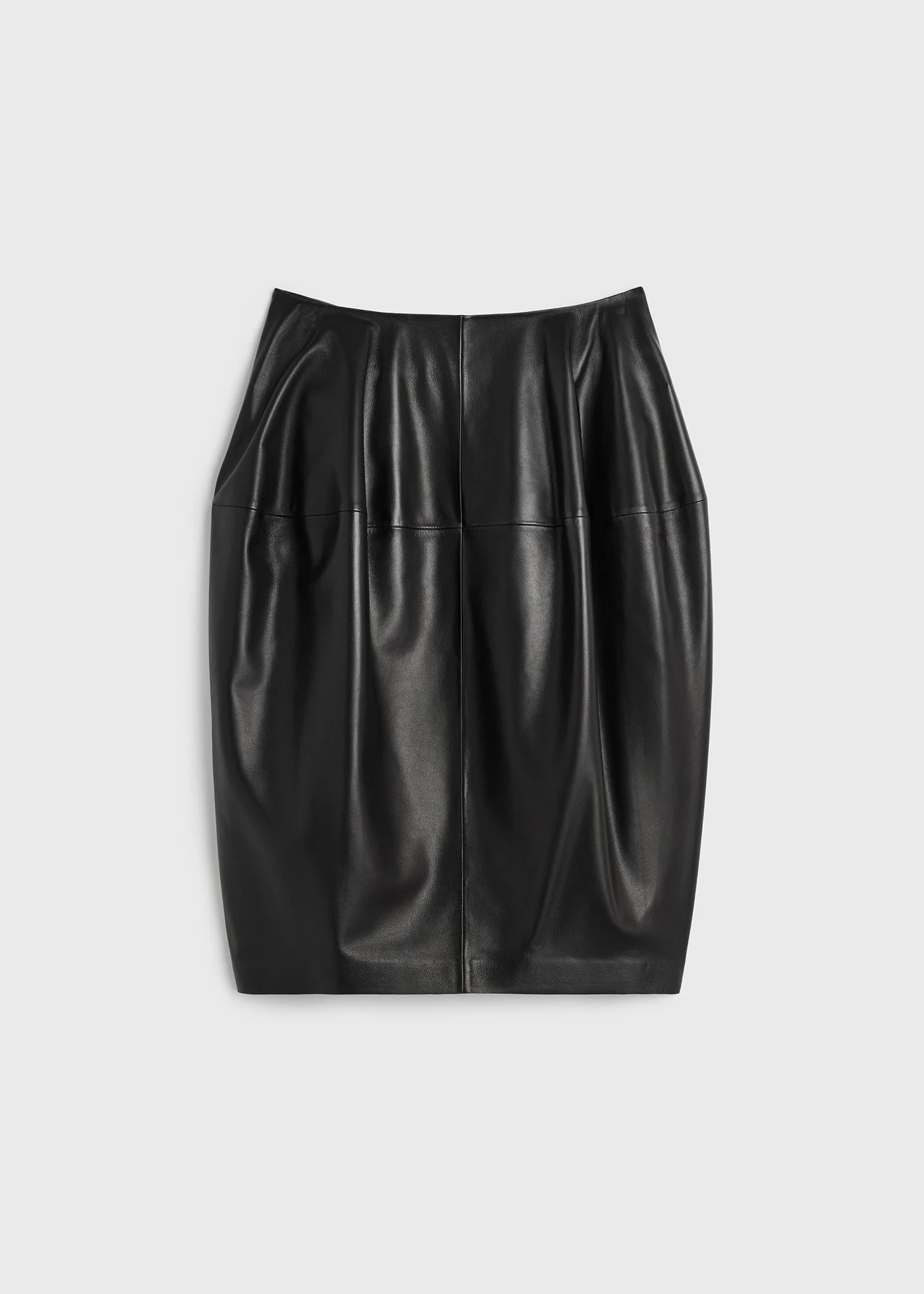 Sculptural leather skirt black - 1