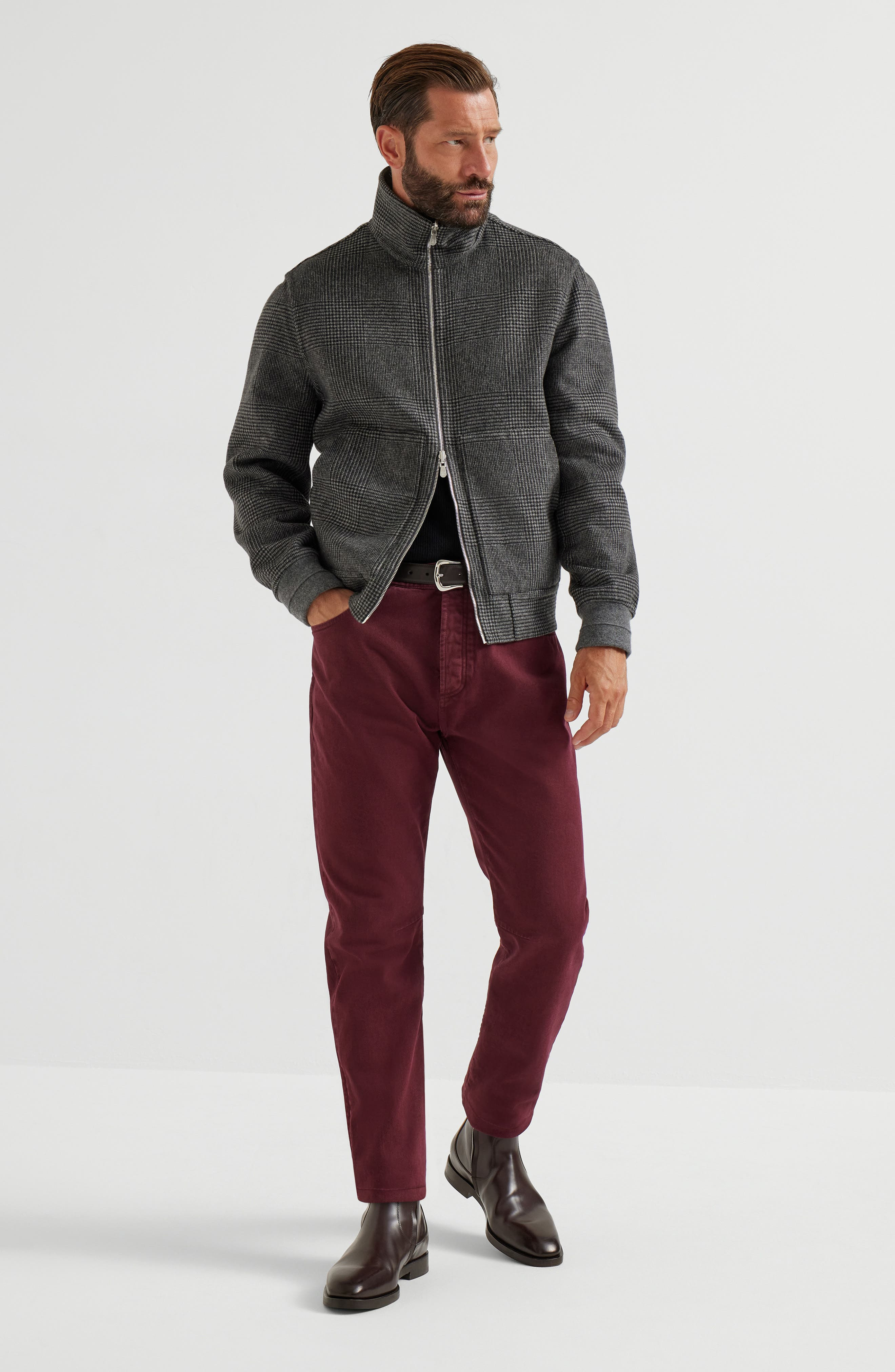 Brunello Cucinelli Hand-crafted bomber jacket in Dark Grey at Nordstrom - 6