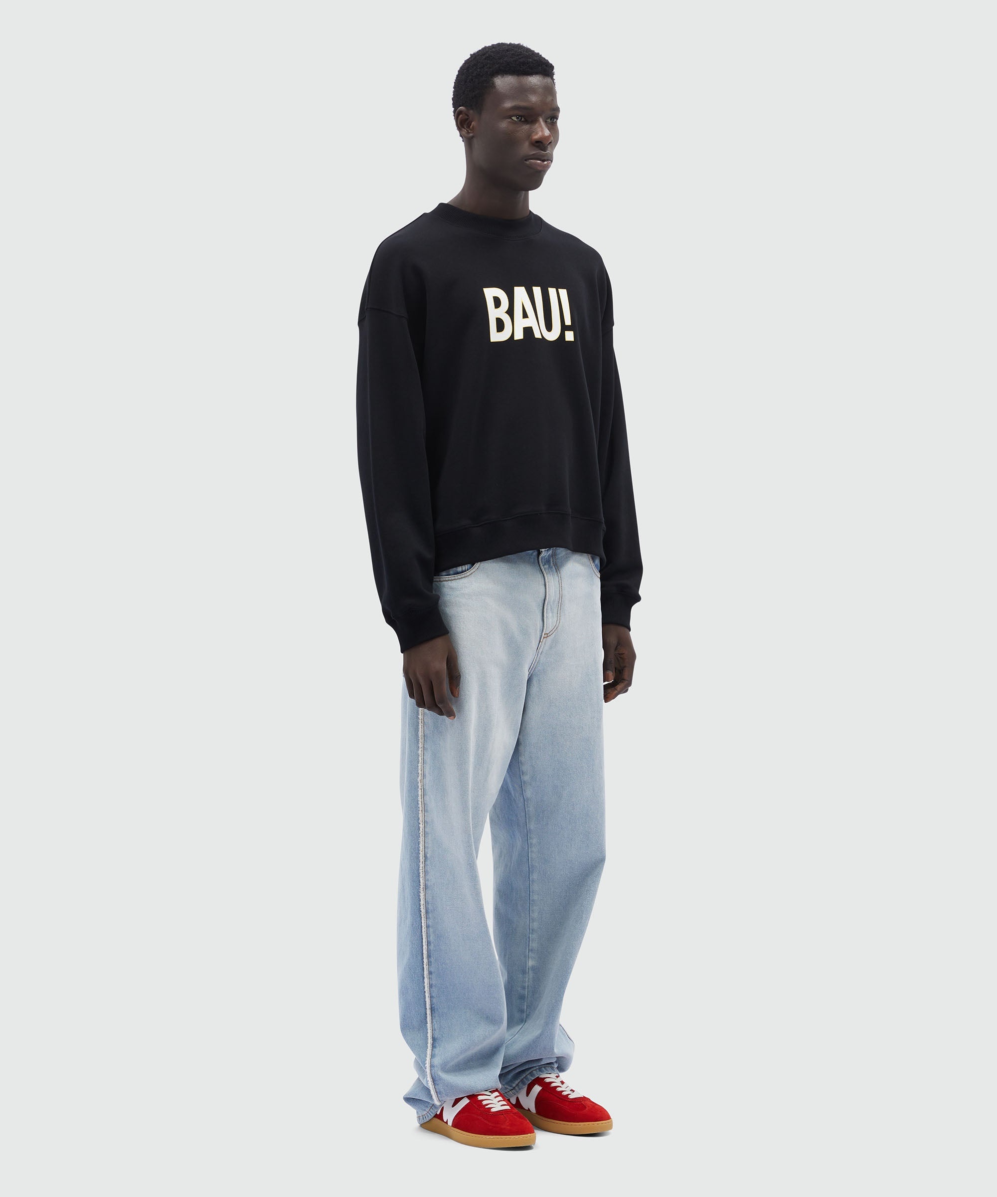 Black organic cotton sweatshirt with "WOW!" quotes - 4
