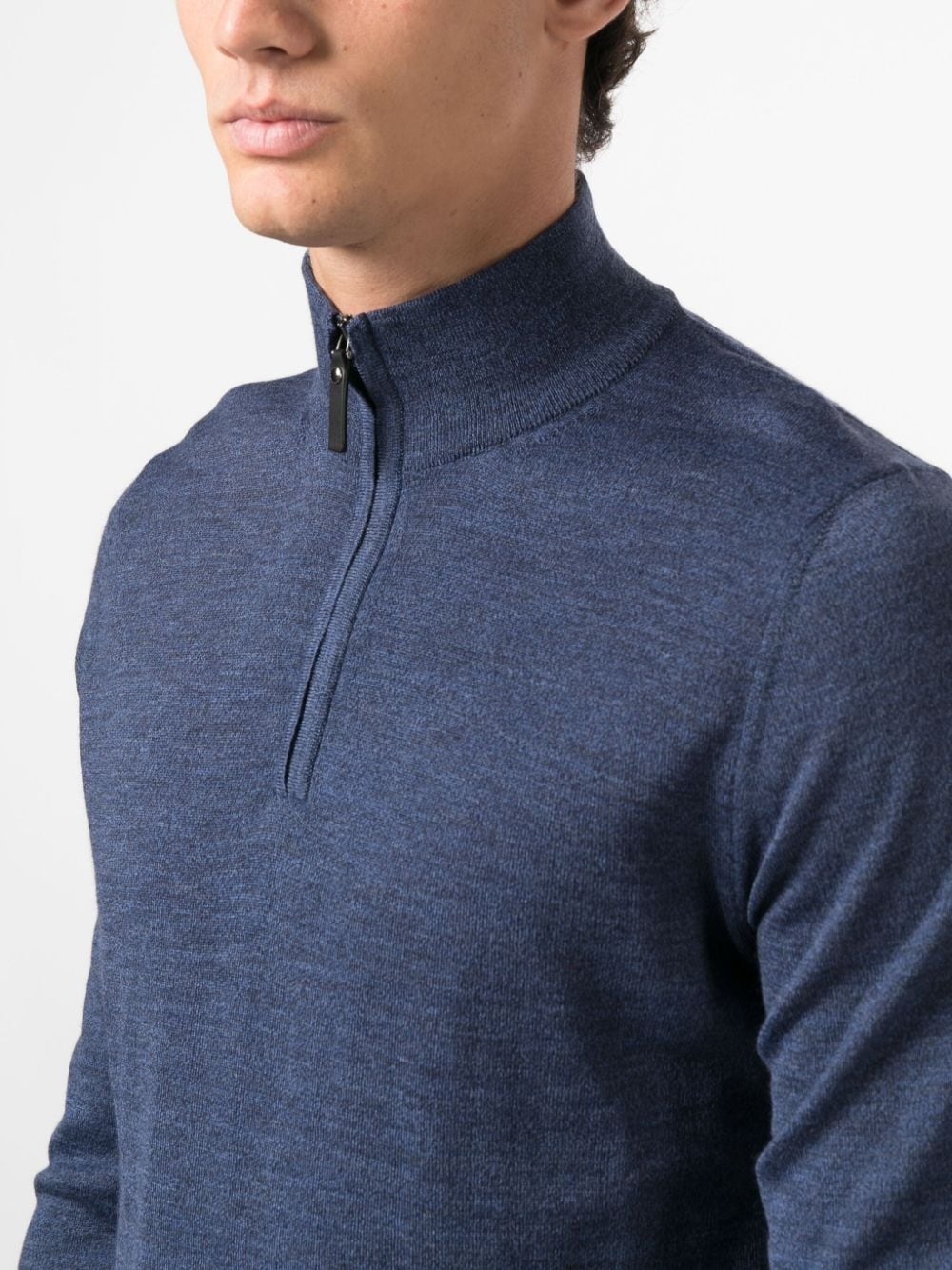 half-zip wool jumper - 8