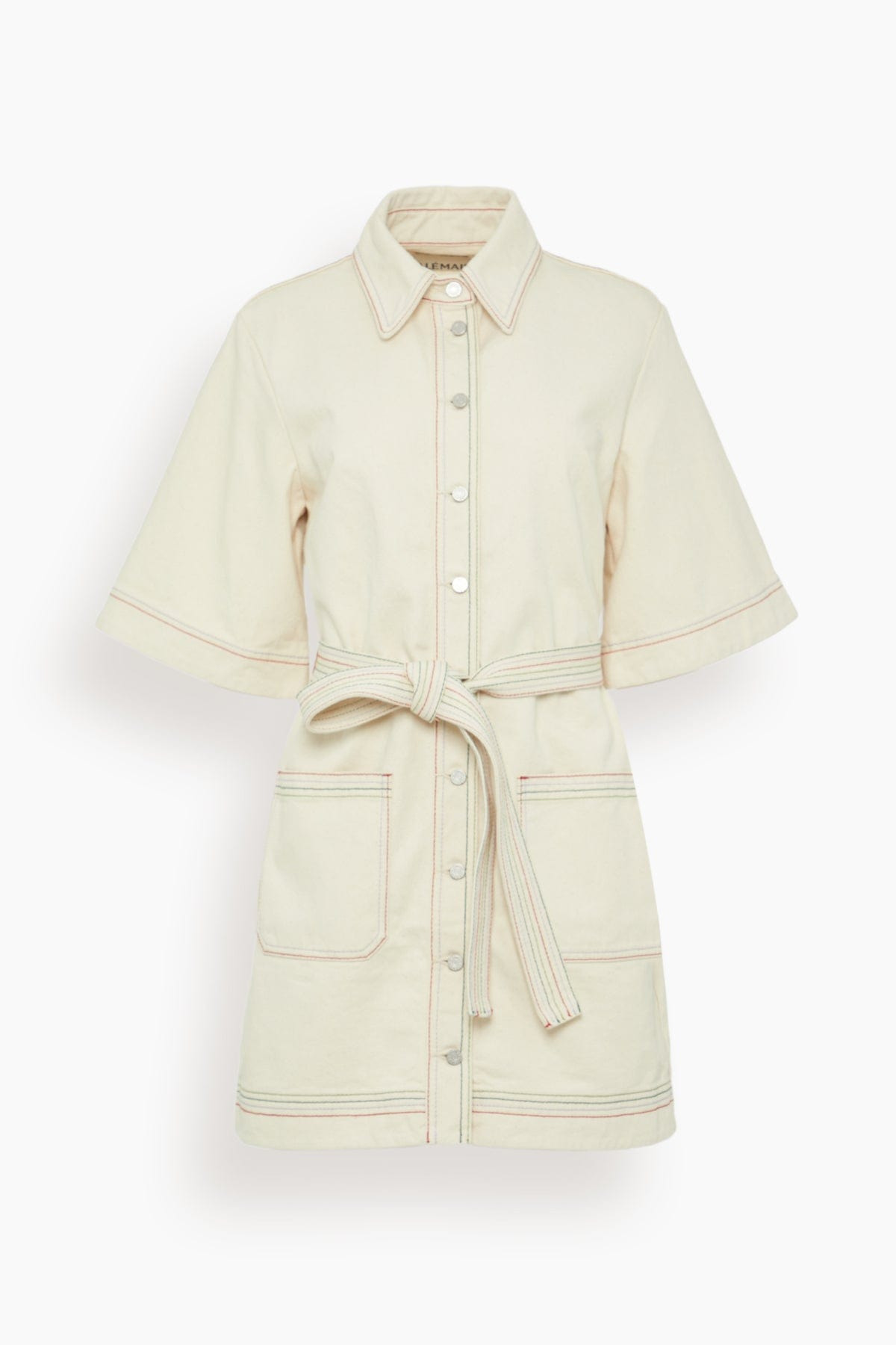 Norma Denim Mini Dress in Cream - 1