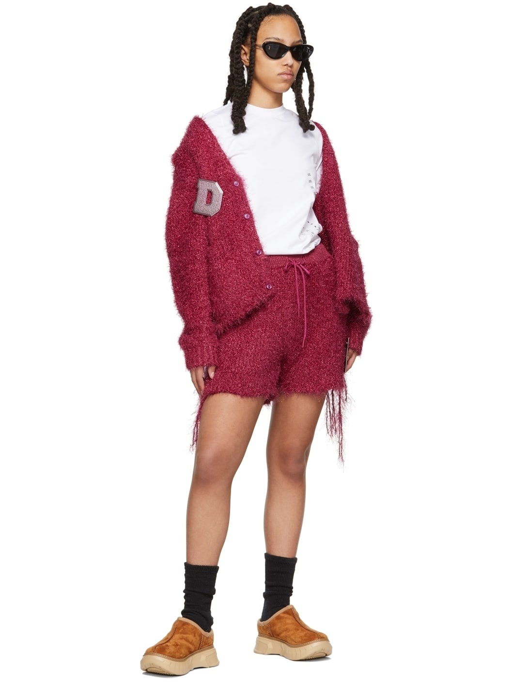 Pink Metal Letter Shorts - 4