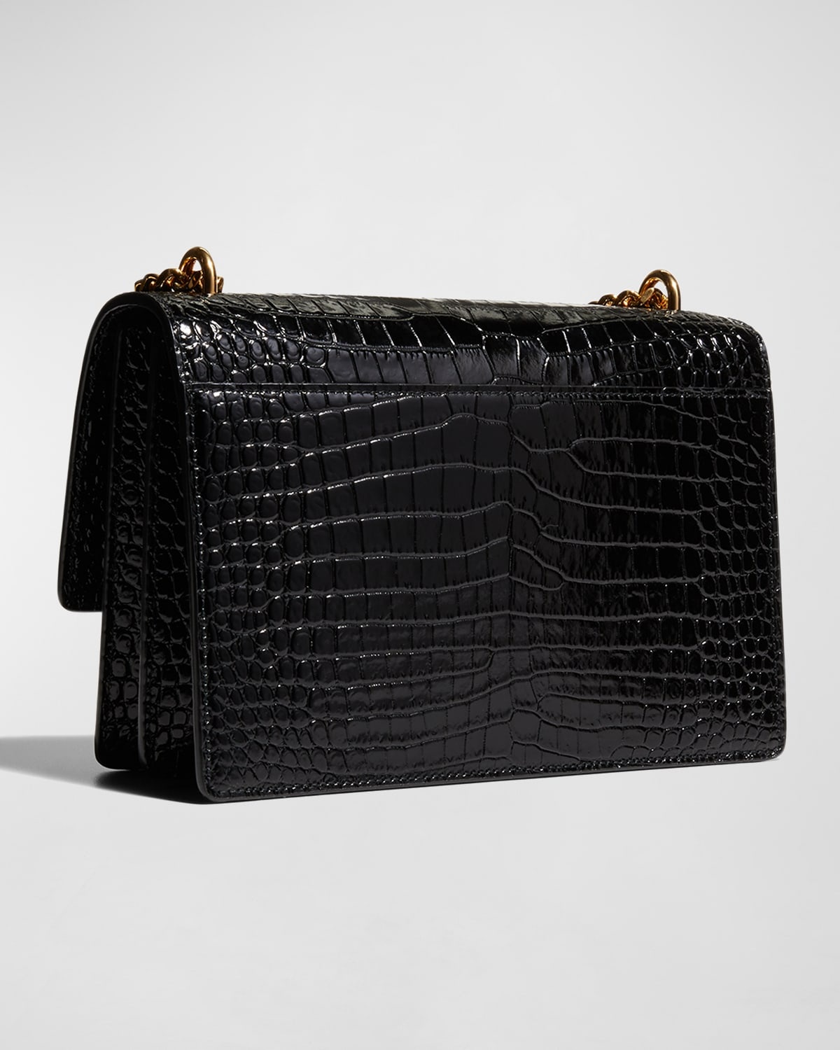 Sunset Medium YSL Crossbody Bag in Croc-Embossed Leather - 4