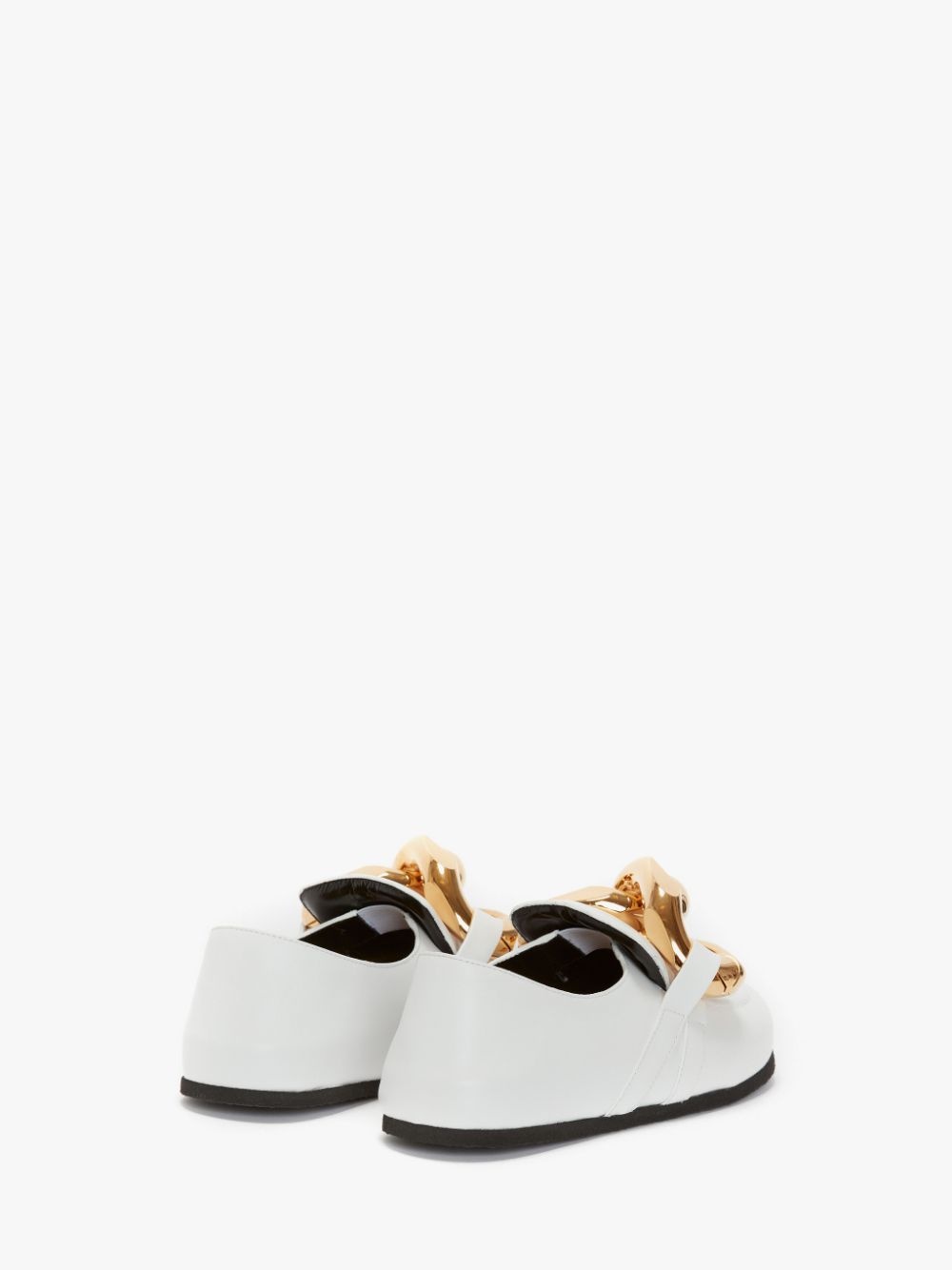 CLOSED BACK LEATHER CHAIN LOAFERS - 5